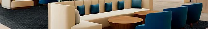 Contemporary hotel lobby design with chic furnishings Modern hotel lobby with stylish seating and elegant lighting