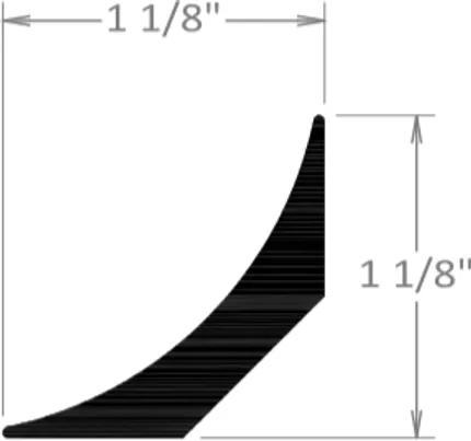 Precision flooring trim for seamless installation Flooring trim piece with dimensions 1 1/8" x 1 1/8