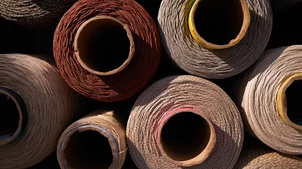 Diverse Carpet Roll Selection in Natural Tones Close-up view of various carpet rolls in shades of brown