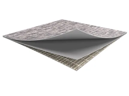 Gray Commercial LVT Flooring Swatch with Layered Construction Commercial LVT flooring swatch in gray tones with layered construction