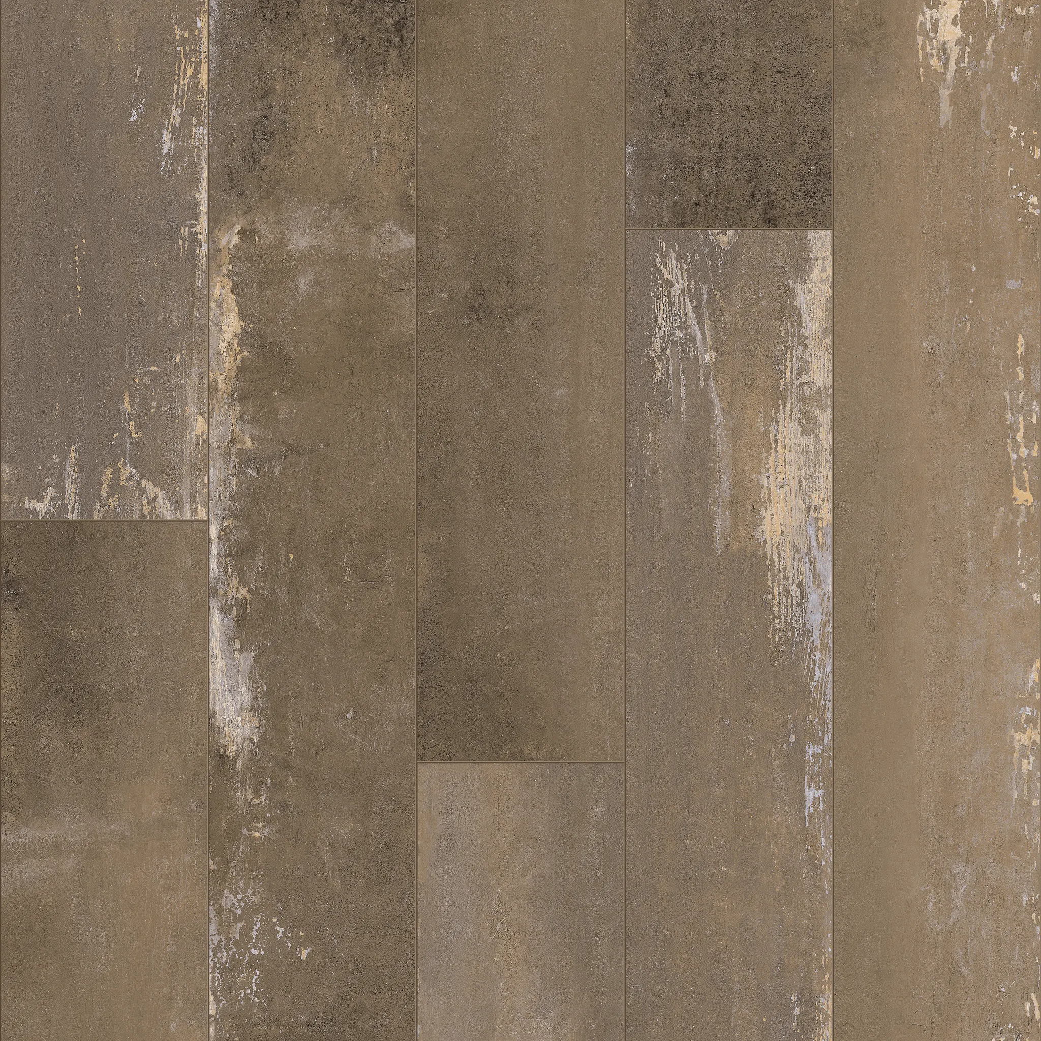Luxury vinyl tile flooring with Mineral CoreÂ® construction in shades of brown and beige, dimensions 48.03x7.09 inch