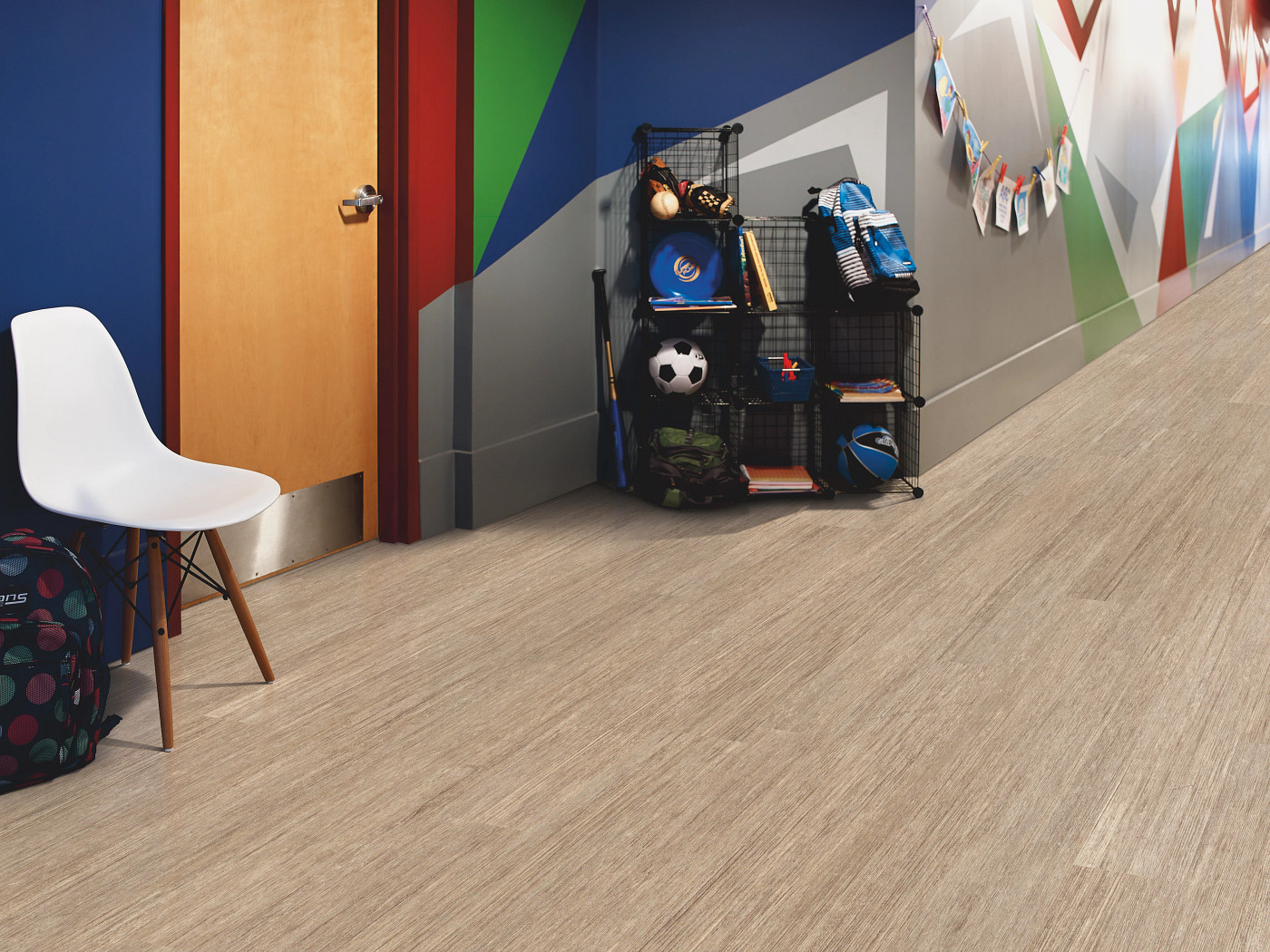 Flaxen flooring, shown in a room