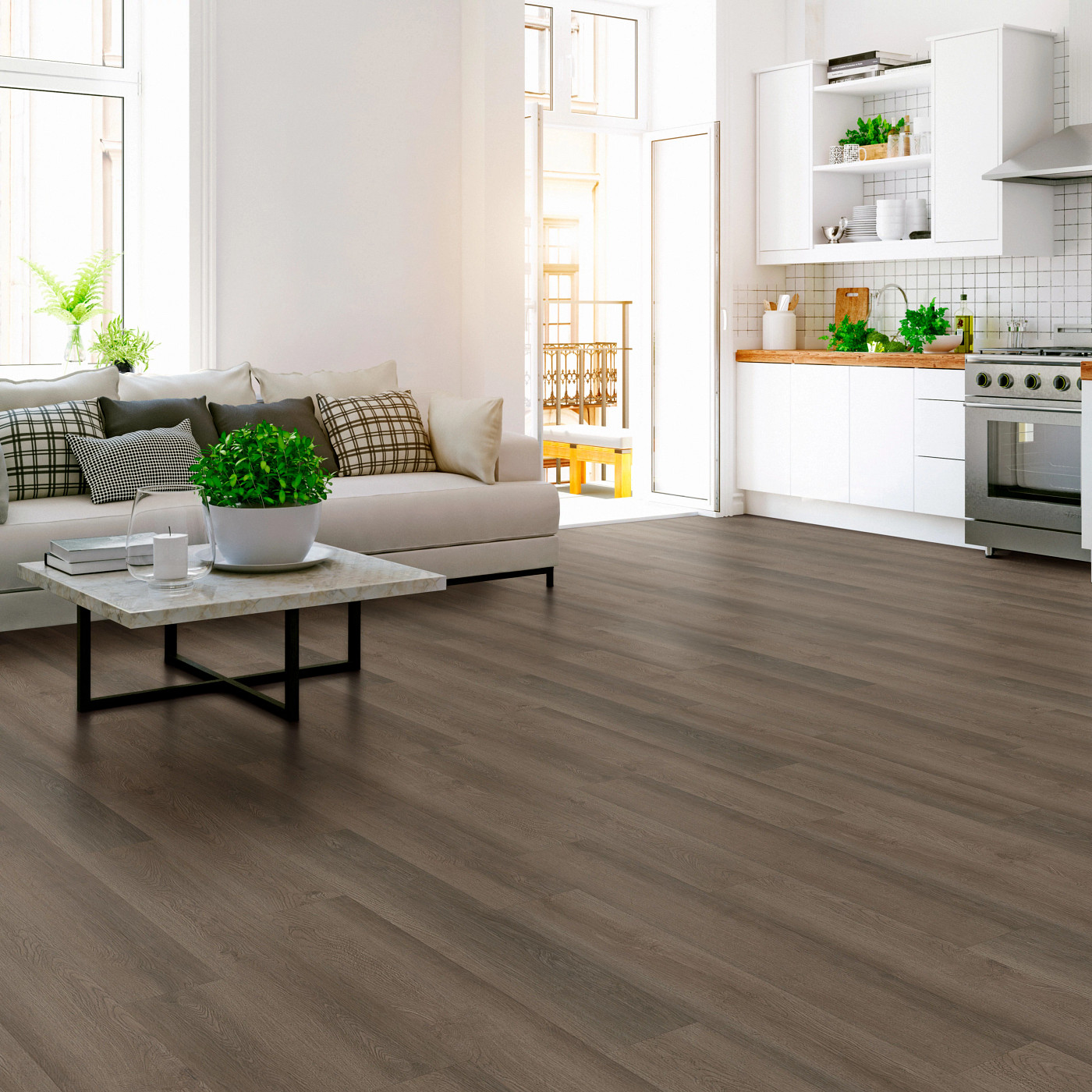 Route 66 flooring, shown in a room