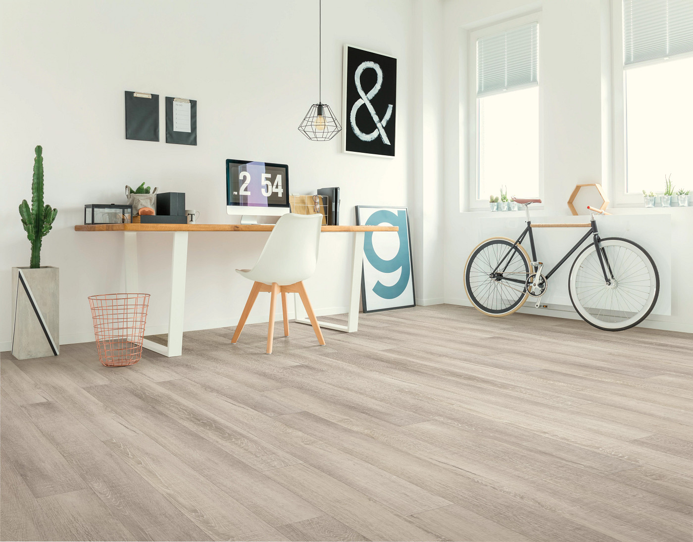 Deep Lake Oak flooring, shown in a room