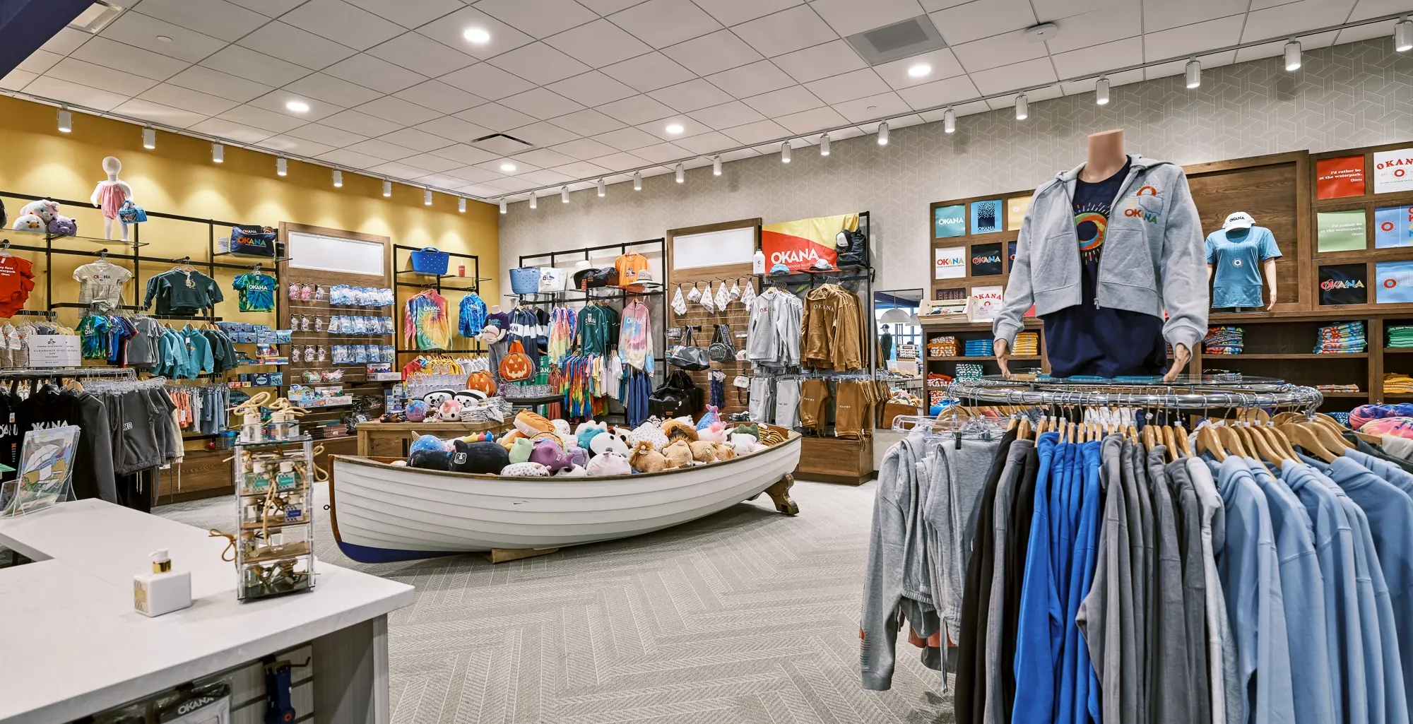 Retail store with 9x36 inch carpet tile flooring