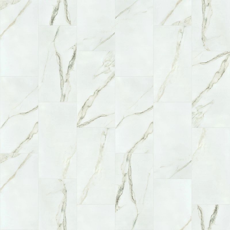 Casino 12x24 Matte porcelain tile in Statuario color, large format flooring option for residential use.