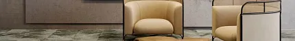 Contemporary lounge with commercial carpet tile flooring and stylish seating arrangement Canopy Custom