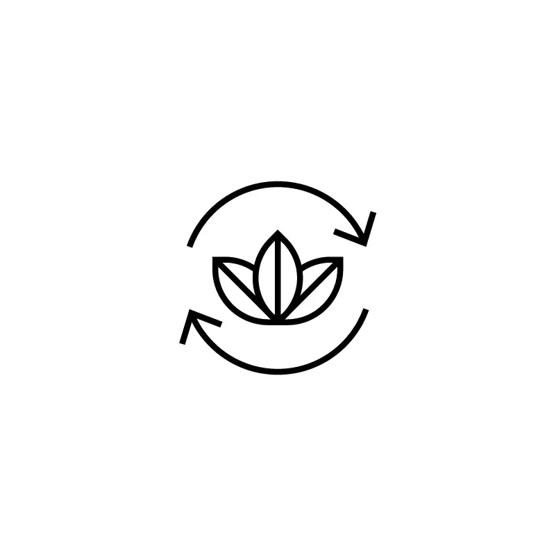 Eco-friendly flooring icon with leaf and recycling arrows