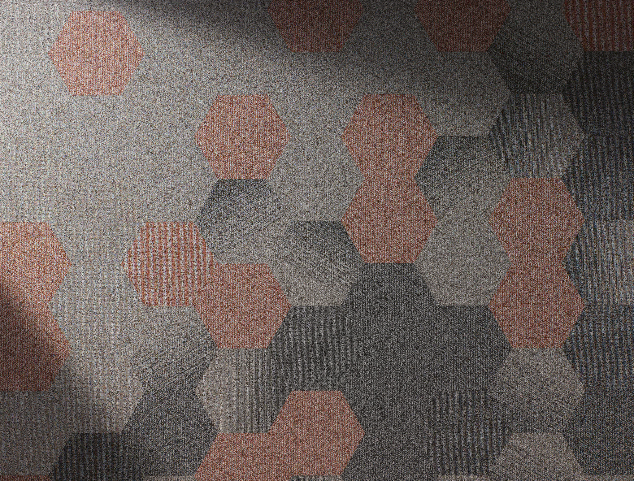 Together Hexagon TaskWorx® Tile Greige-Rosewood Feature 1