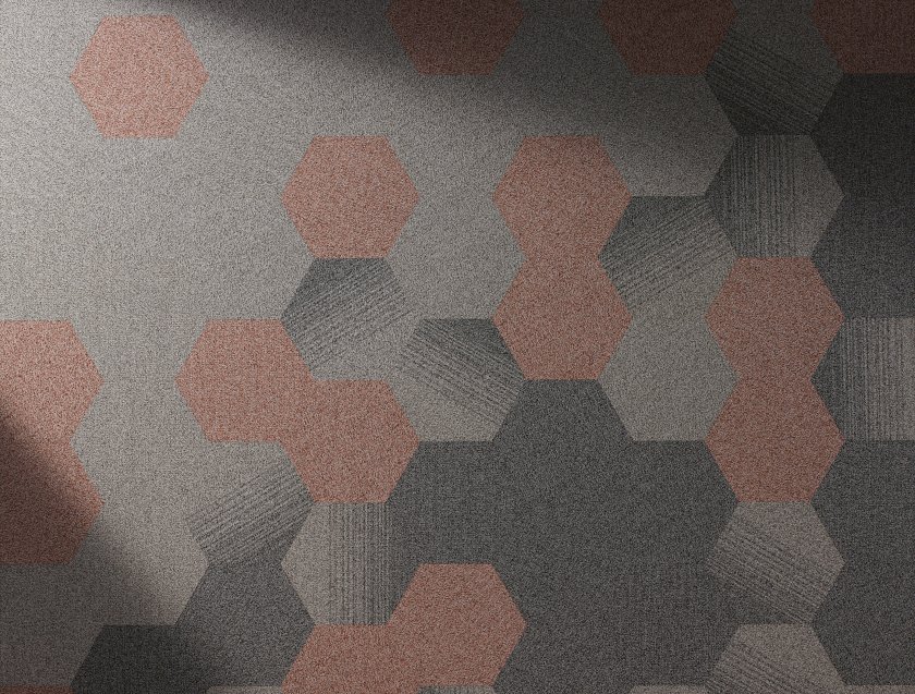 Together Hexagon TaskWorx® Tile Greige-Rosewood - LVP flooring Together Hexagon TaskWorx® Tile Greige-Rosewood Feature 1