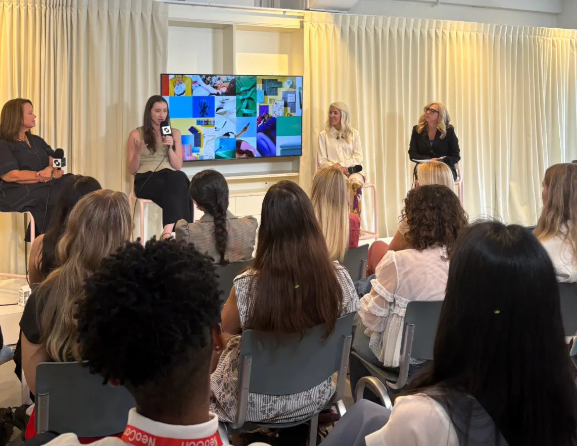 Panel discussion in a modern conference room