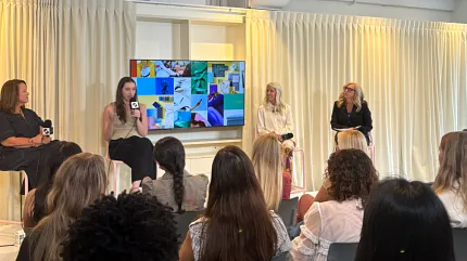 Engaging panel event in contemporary setting Panel discussion in a modern conference room