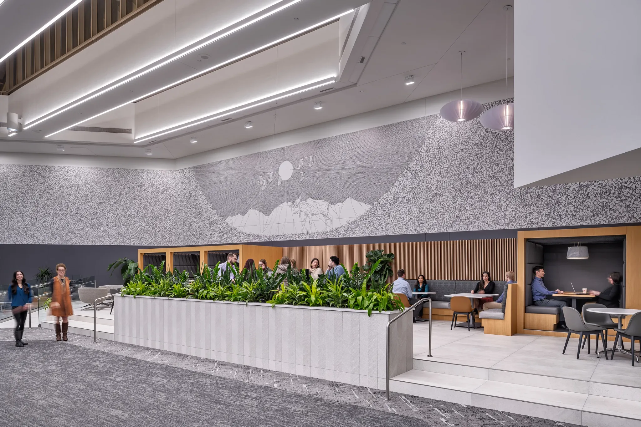 Entryway carpet tile in a modern healthcare facility