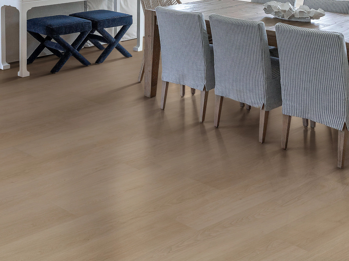 Bentwood Tan flooring, shown in a room