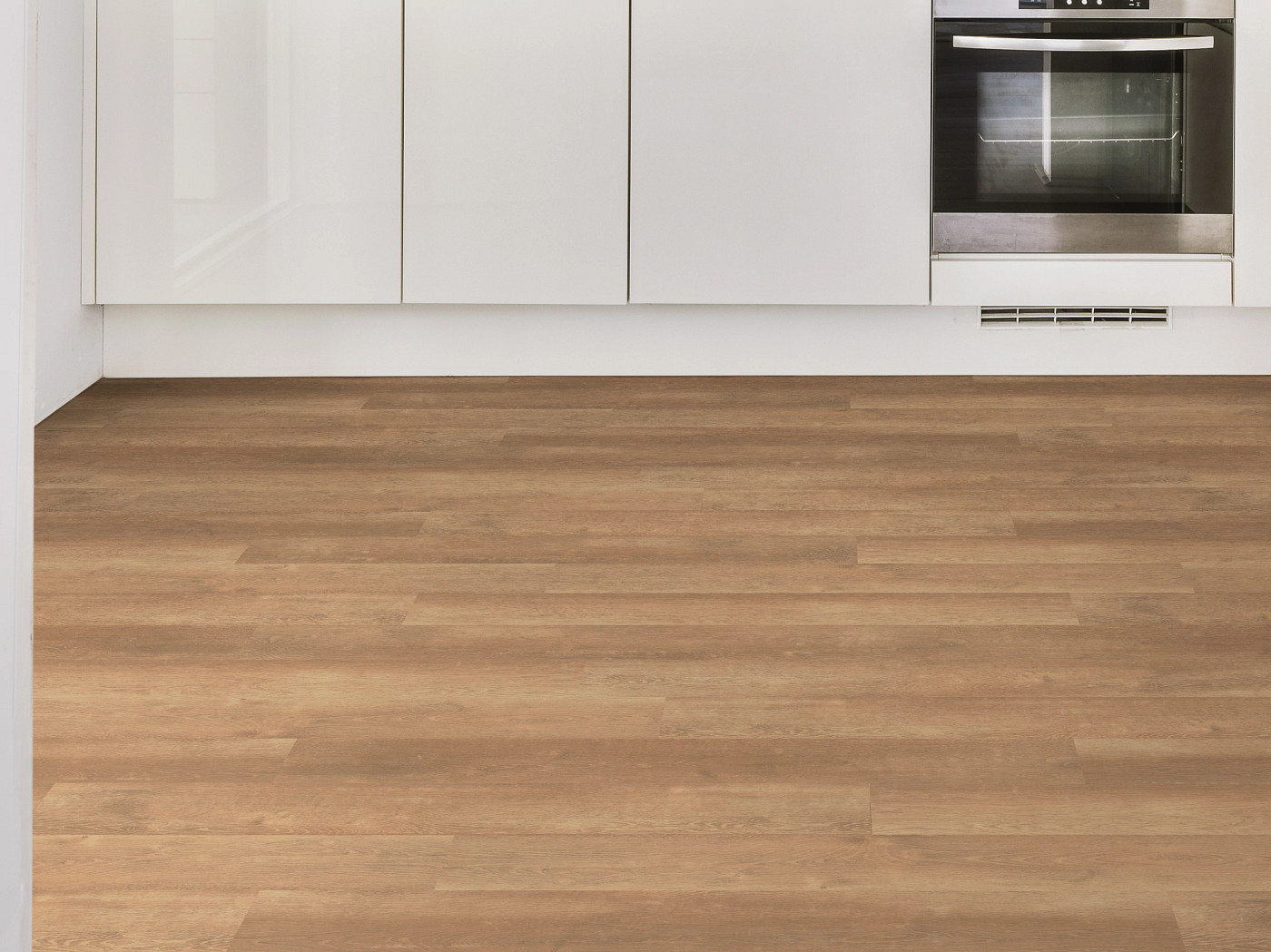 Amber Oak flooring, shown in a room