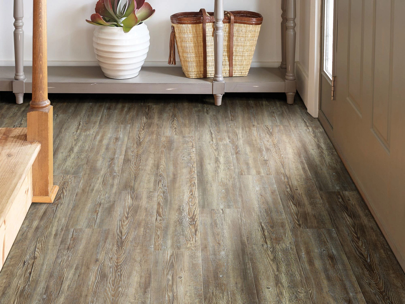 Tattered Barnbo flooring, shown in a room