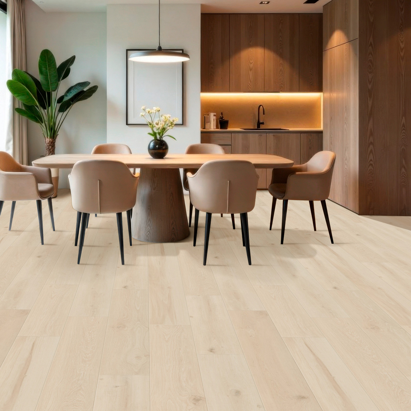 Silken Timber Oak flooring, shown in a room