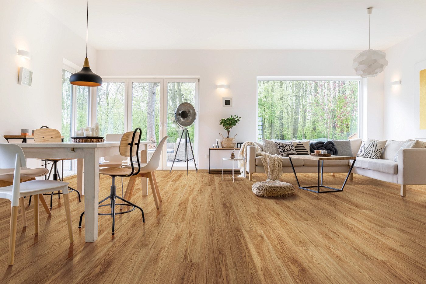 Marsh Oak flooring, shown in a room