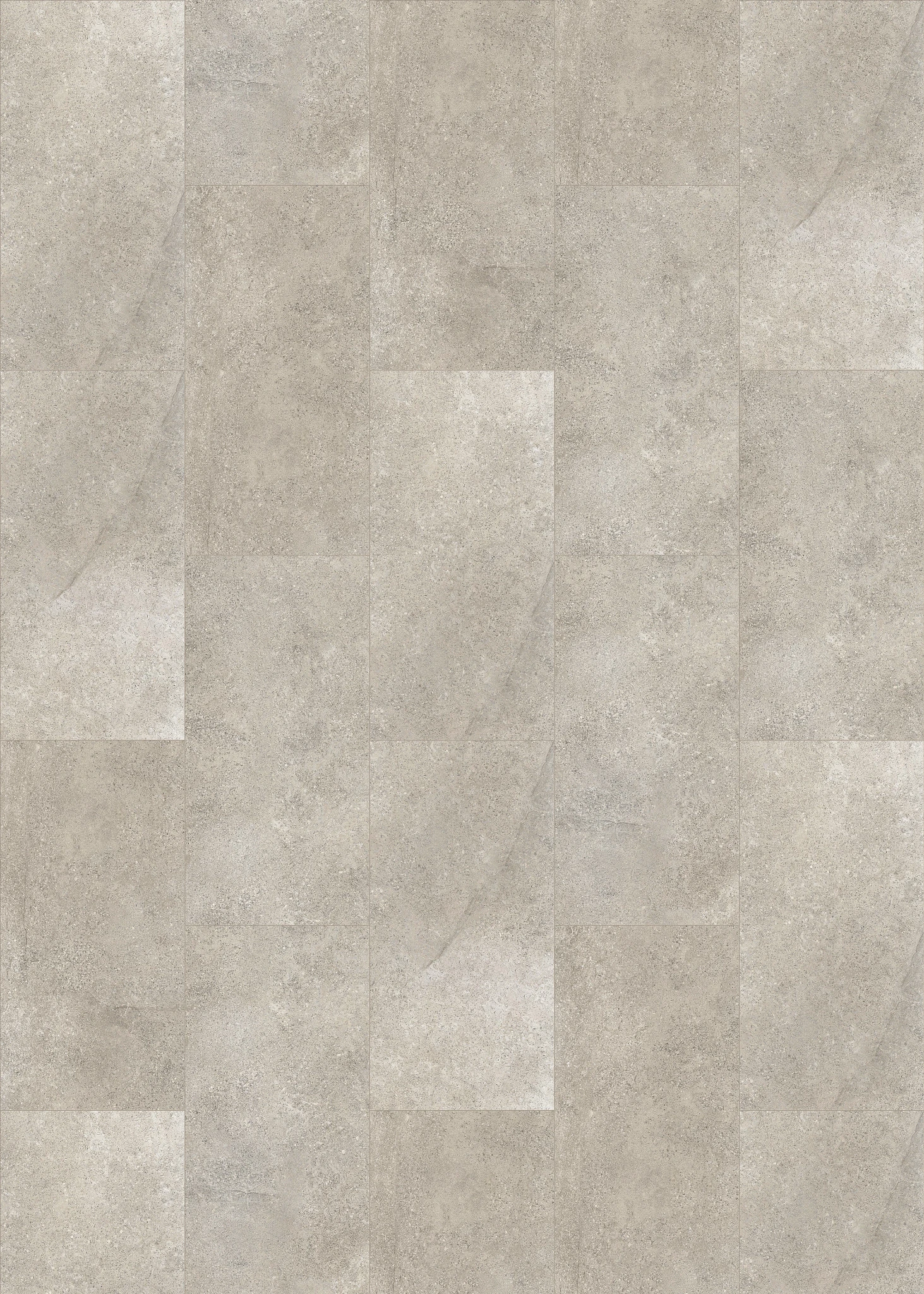 Stone look luxury vinyl tile flooring in shades of light gray and beige