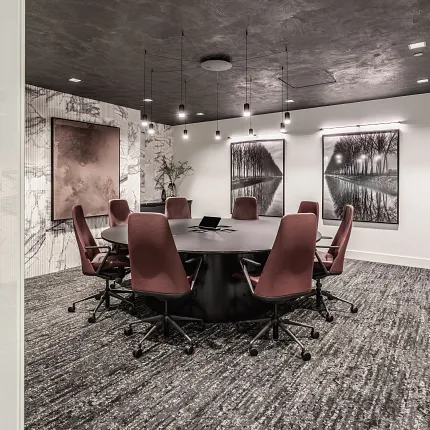 Stylish 18x36 inch carpet tile for workplace environments Modern conference room with commercial carpet tile flooring