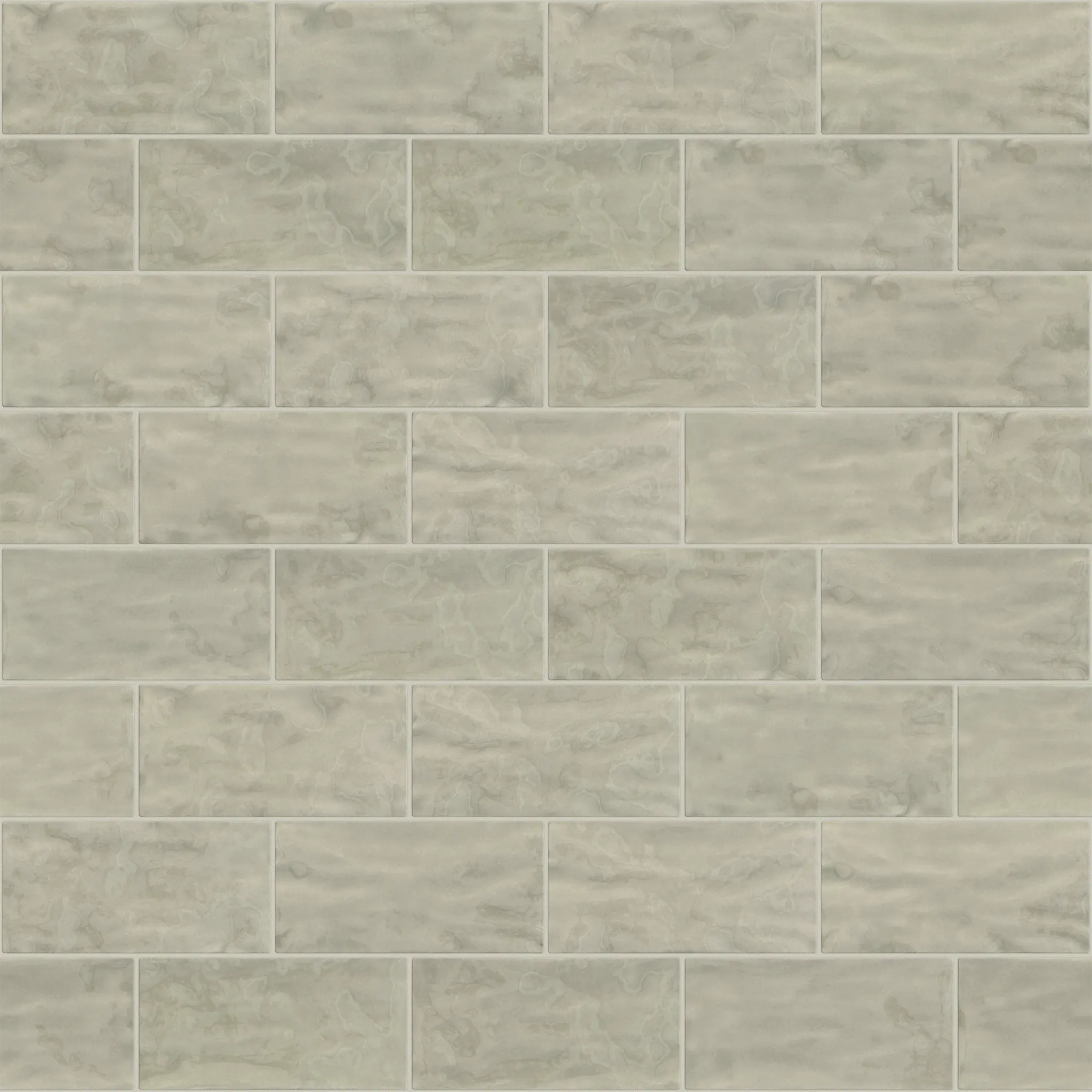 Light gray ceramic tile flooring with a subtle marbled pattern