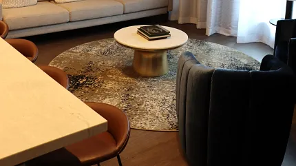 Stylish flooring for sophisticated interiors Modern living room with elegant flooring and contemporary decor