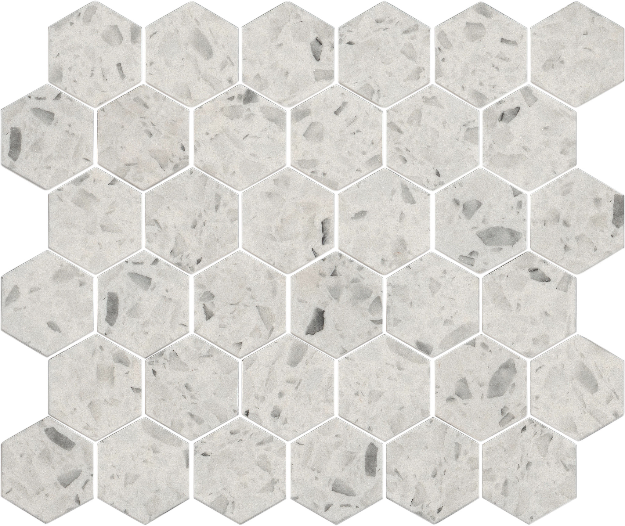 LUXE MODERNE 2" HEX MOS STREAMLINE WHITE MAIN