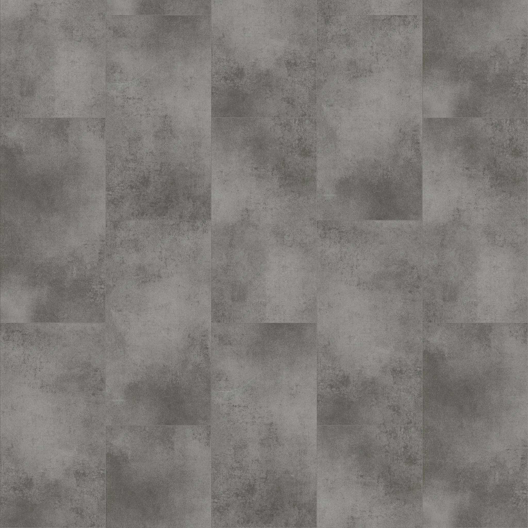 Modern staircase with gray luxury vinyl tile flooring in a minimalist interior setting