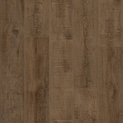 Sound Core® Brown Wood Look Vinyl Flooring - 48.03x7.17 inch Brown wood look vinyl flooring swatch with Sound Core® technology, dimensions 48.03x7.17 inch