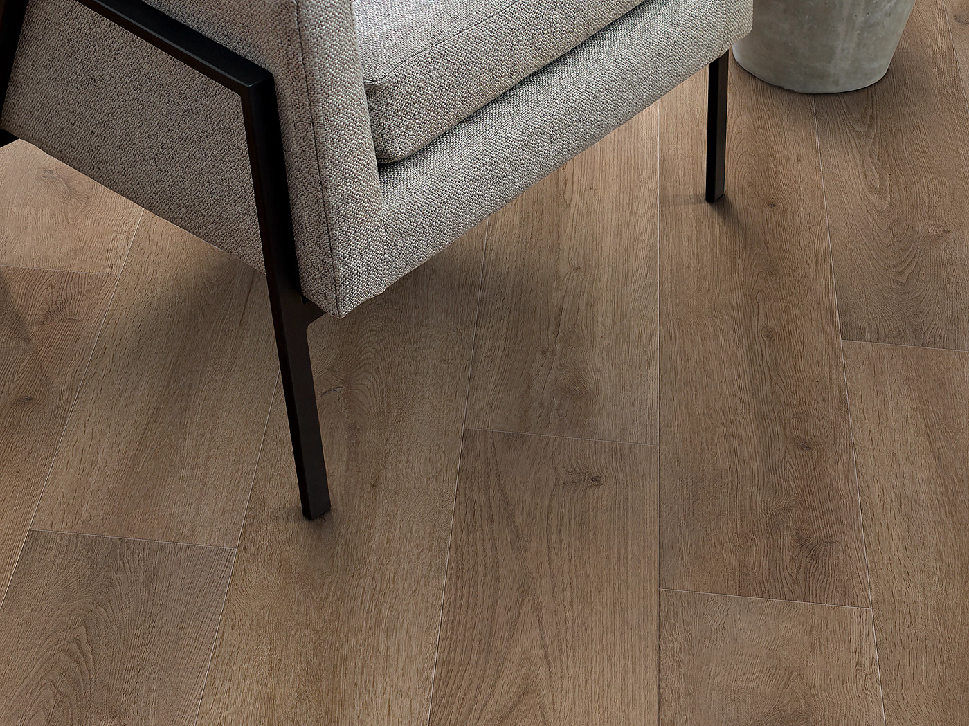 Woodland Truffle flooring, shown in a room