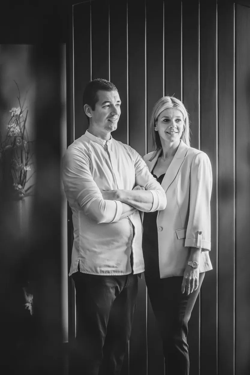 Stylish vertical wood paneling in a modern interior