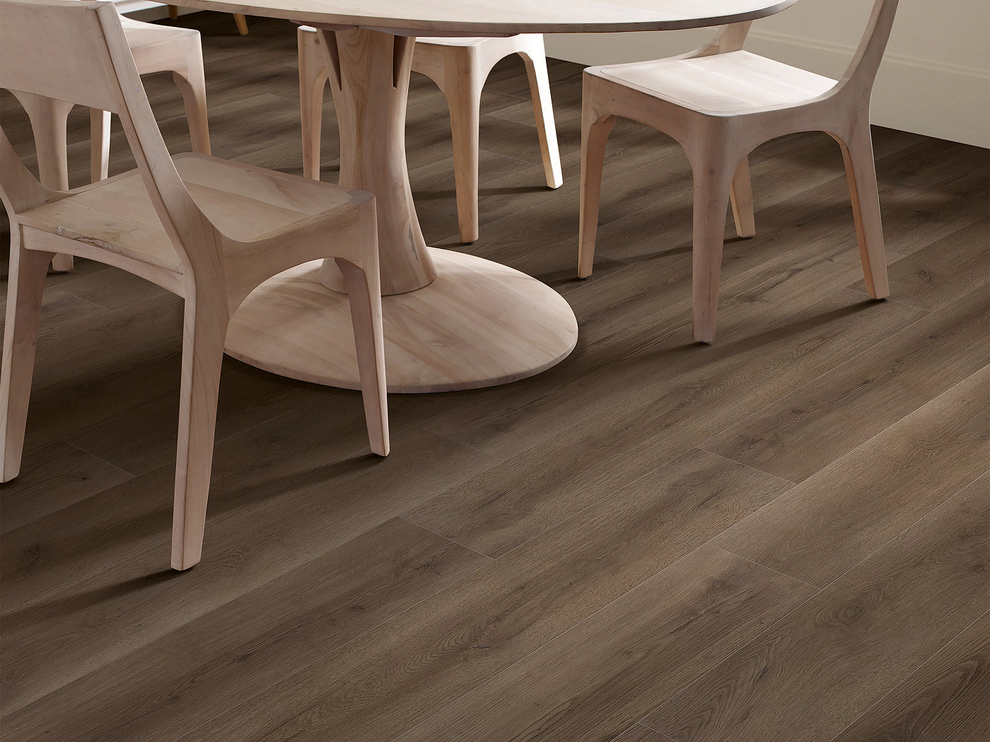 Frontier Brown flooring, shown in a room