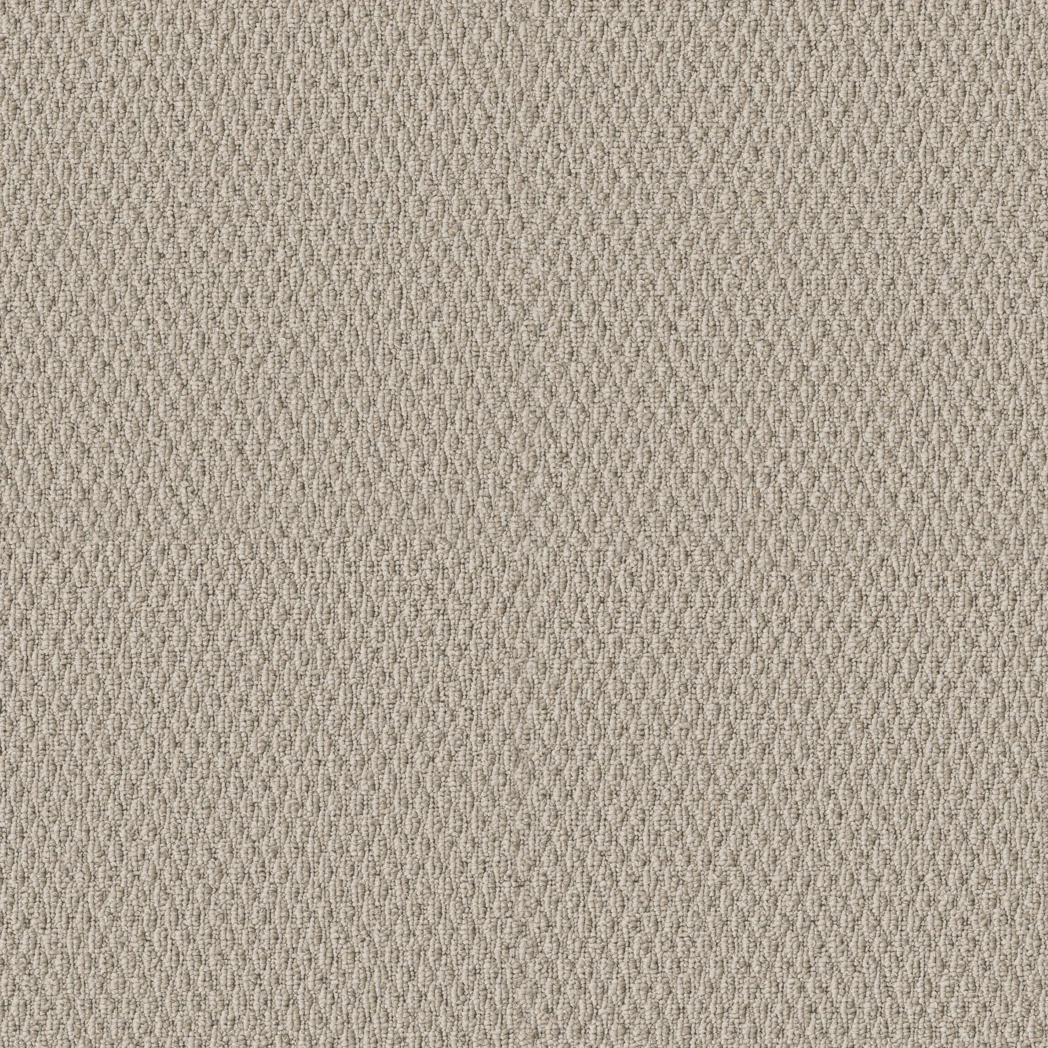 Beige patterned carpet swatch with textured design