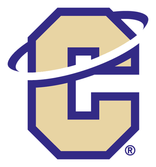 Cleveland High School logo featuring a bold gold ‘C’ with a swooping white and blue orbit design