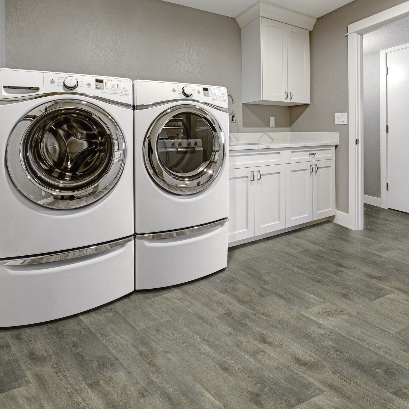 Aries flooring, shown in a room