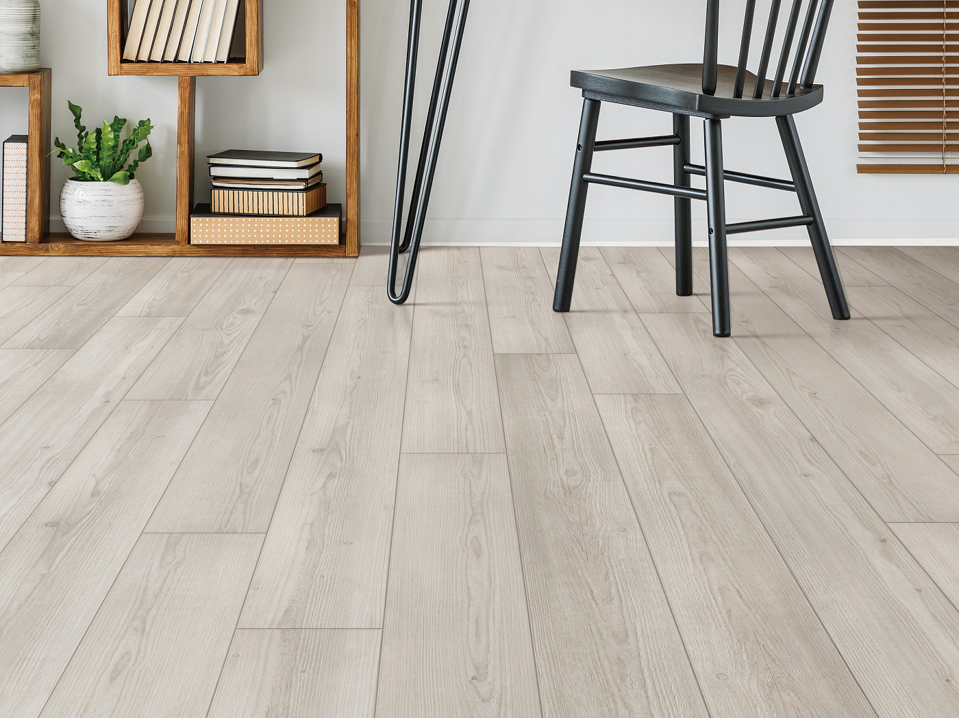 Vintage Pearl flooring, shown in a room