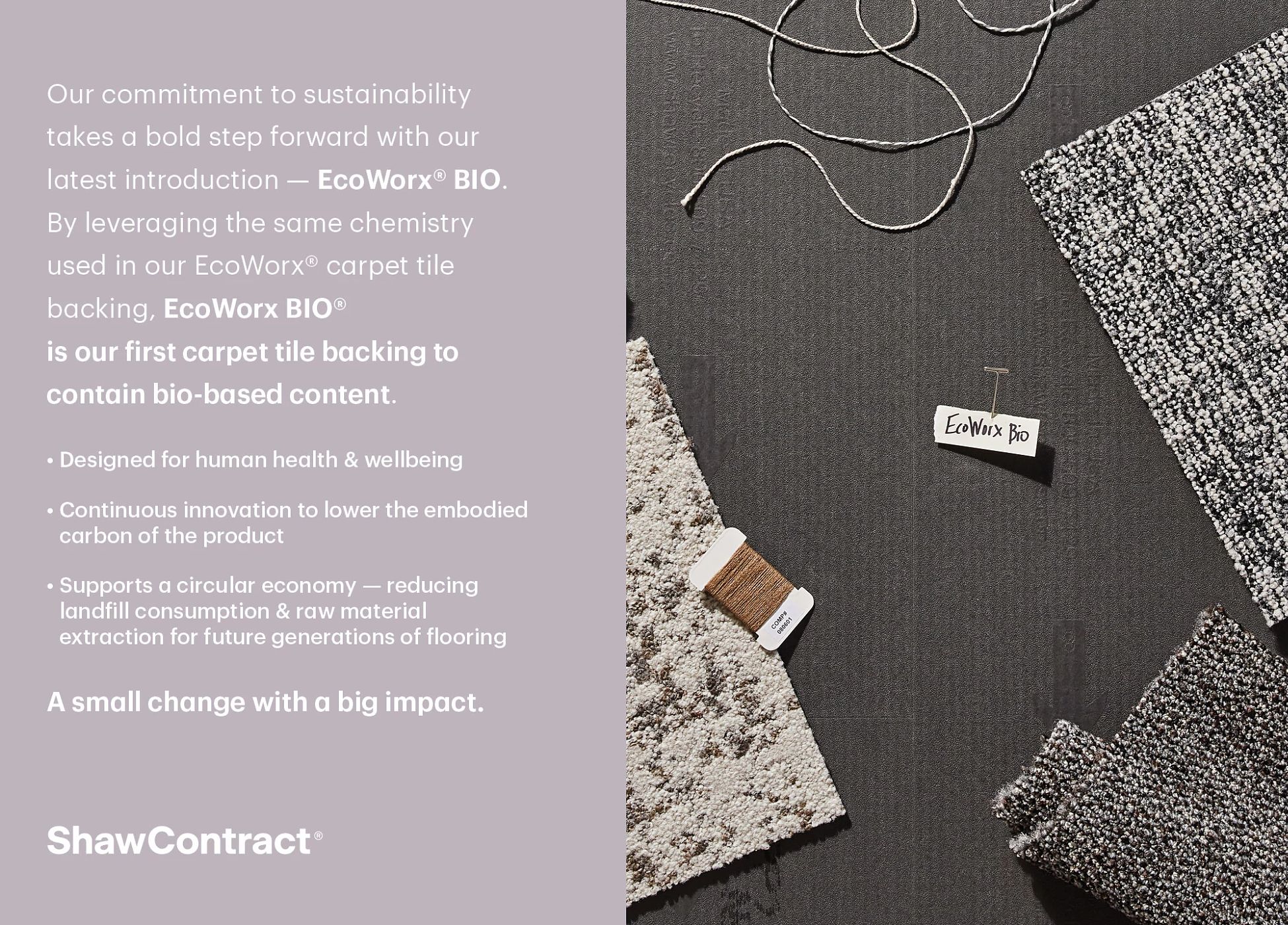 sustainability graphic - texture study - ecoworx bio carpet tile