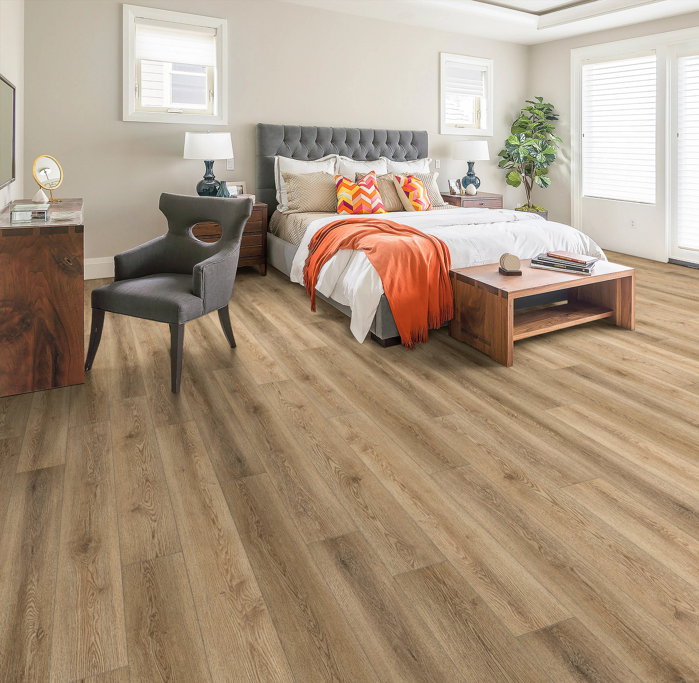 Caldo flooring, shown in a room