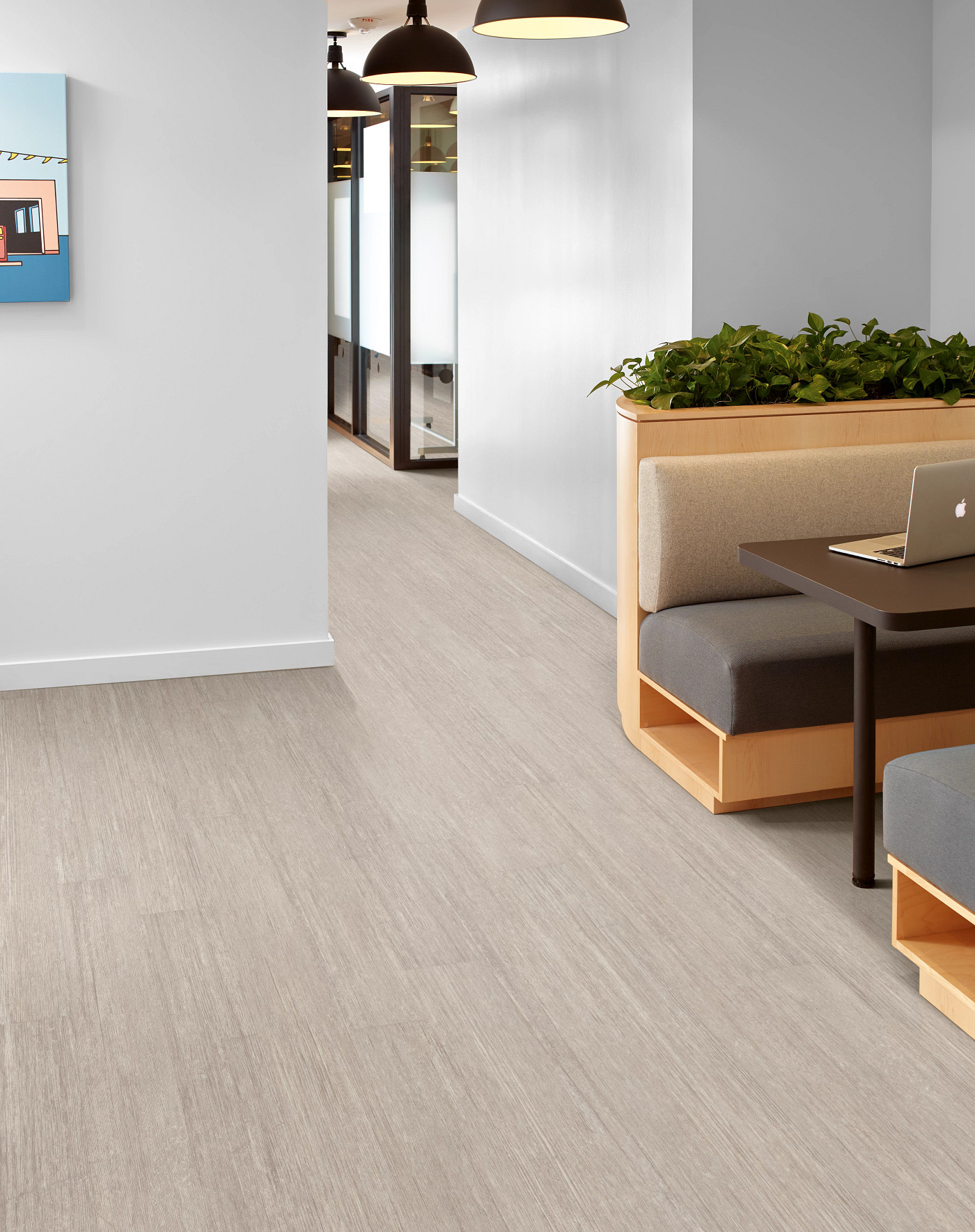 Grain flooring, shown in a room