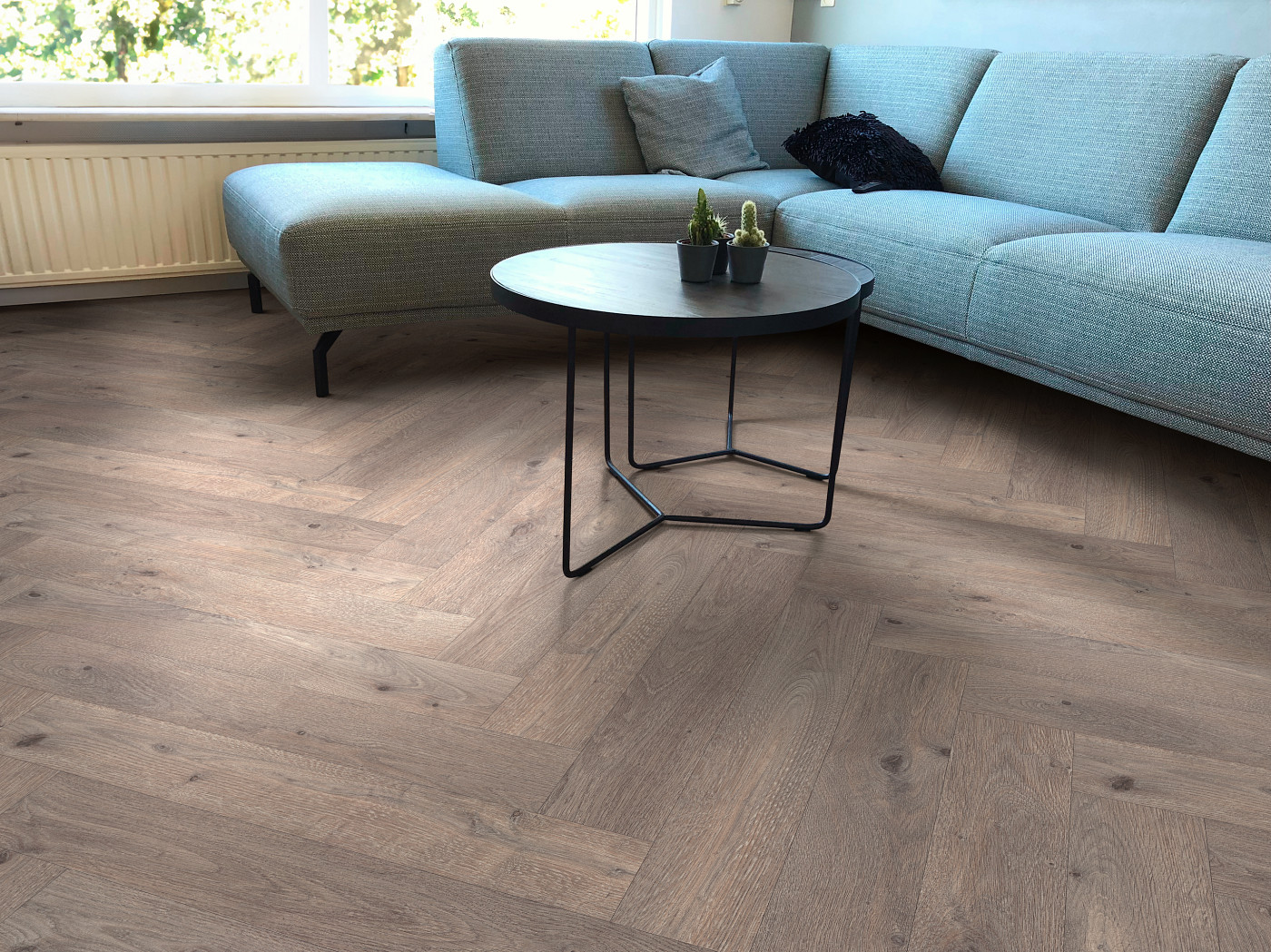 Aquila flooring, shown in a room