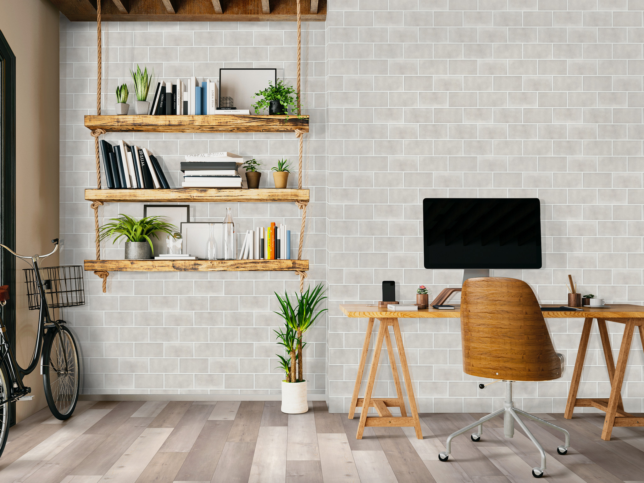 HALFTONE 4X8 GLOSS CLOUD WHITE ROOM