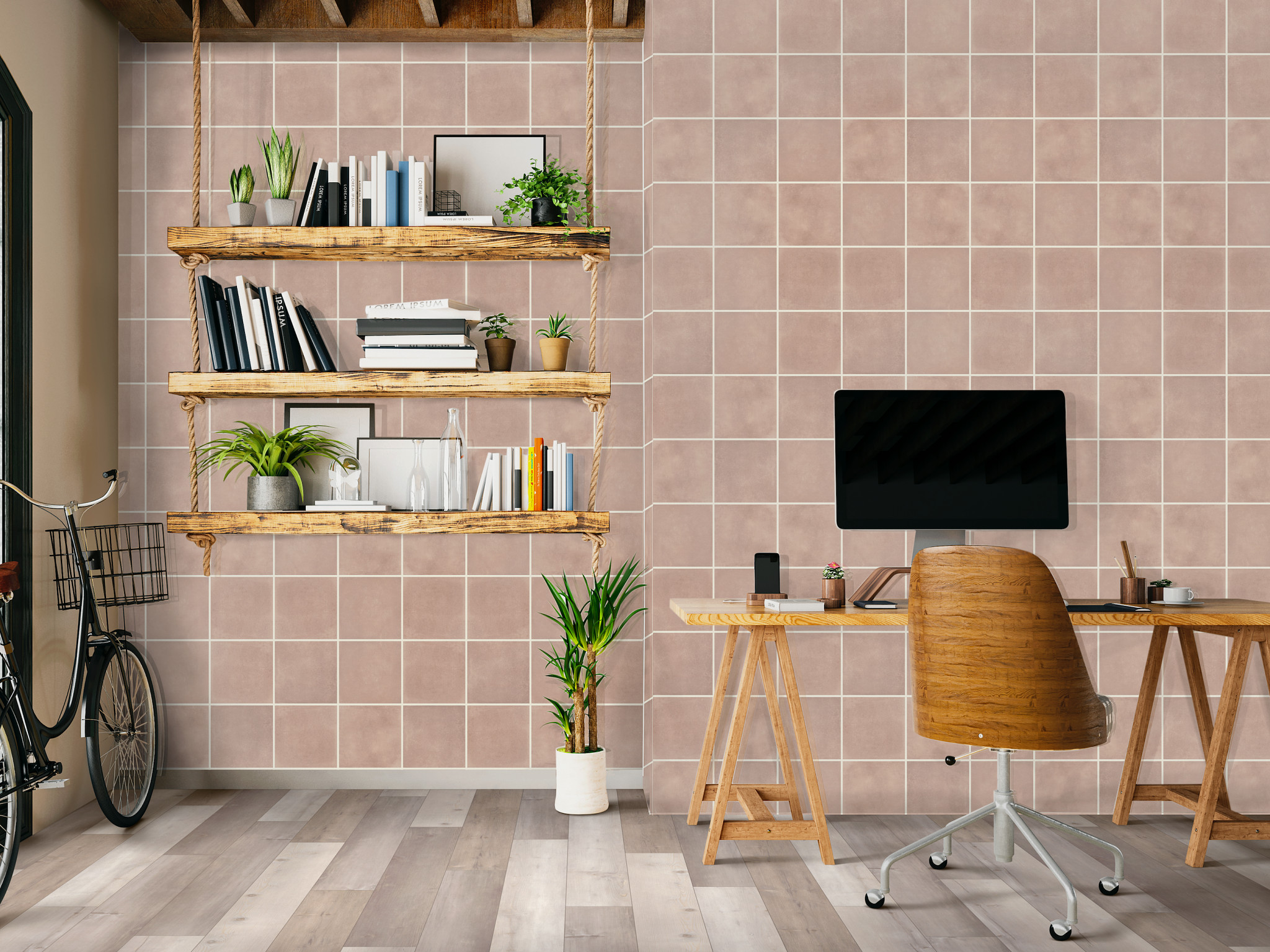 Halftone 8x8 Gloss - in color Pink Velvet | Shaw Floors