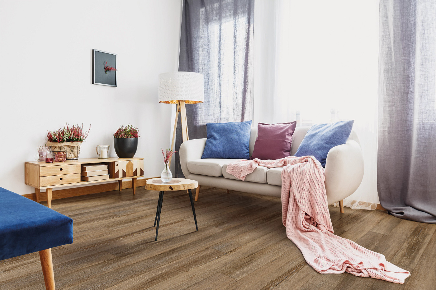 Laguna Beach Oak flooring, shown in a room