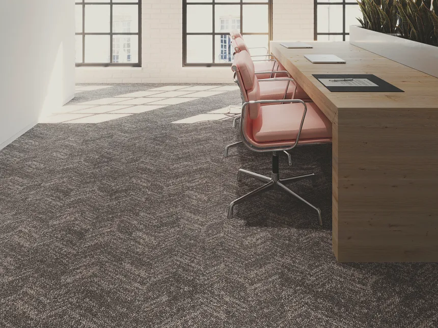 Contemporary Office with Commercial Carpet Tile Flooring Ridge in Silt