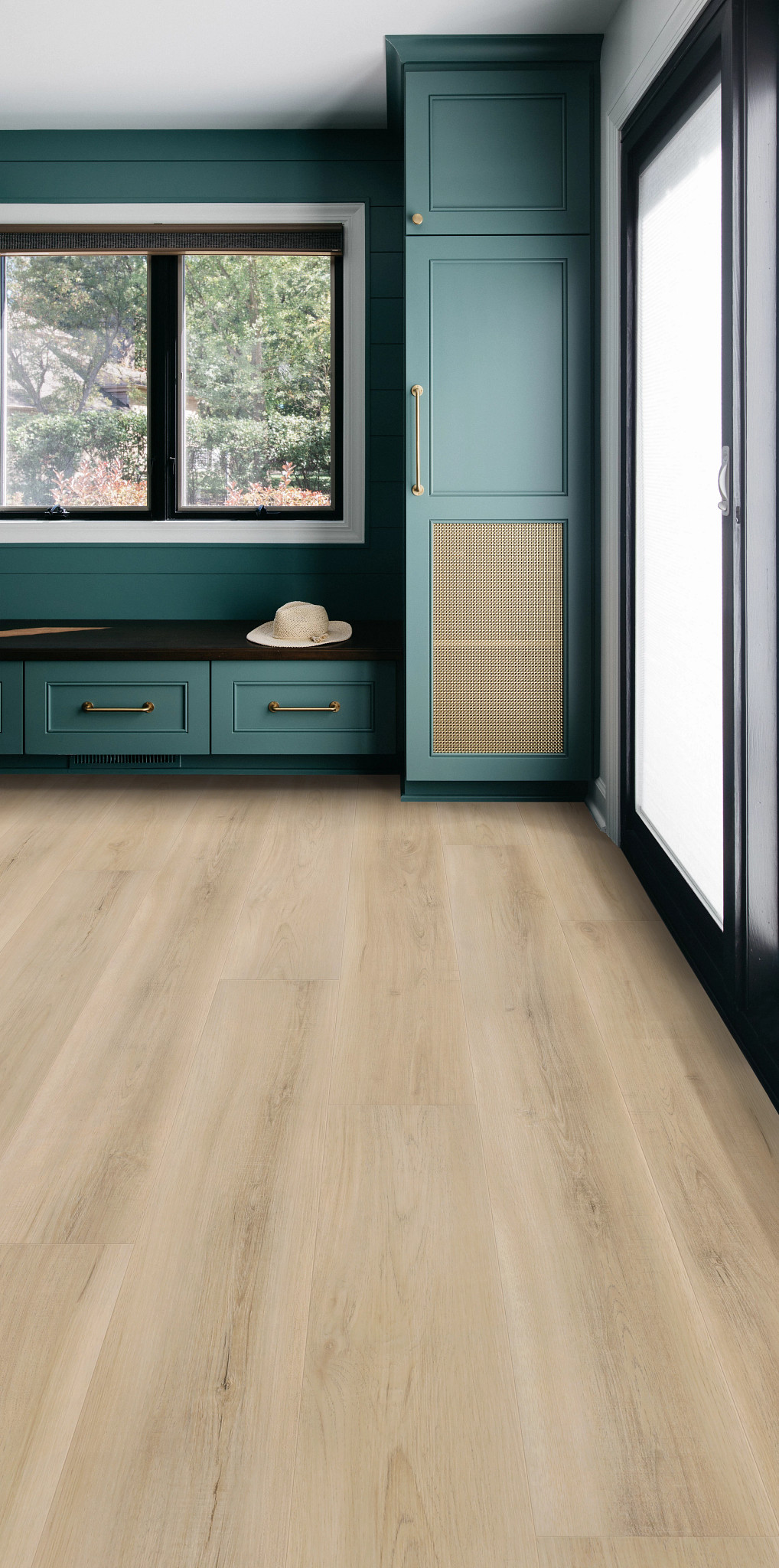 Ivory Lace Pecan flooring, shown in a room