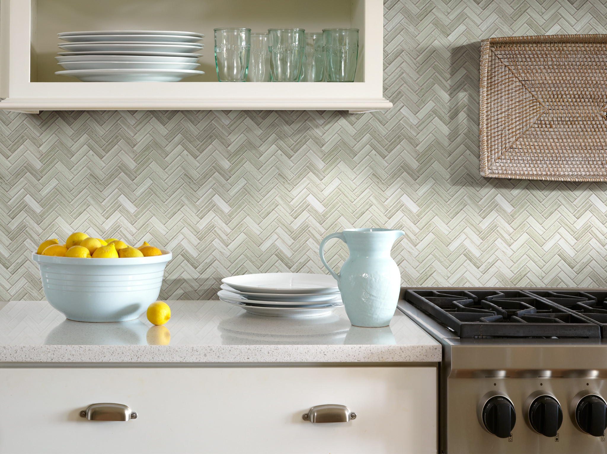 PEARL HERRINGBONE MOSAIC ROCKWOOD ROOM