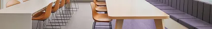 Education Facility with Commercial LVT Flooring in Gray and Purple ColorLink 5.0 in Nuance + Upbeat Purple