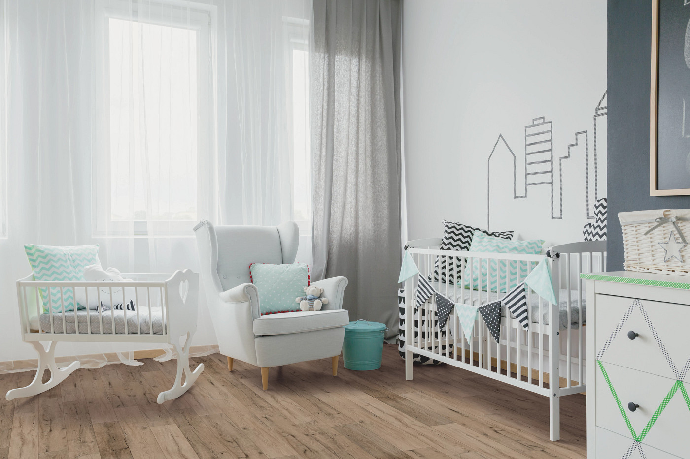 Valor Oak flooring, shown in a room