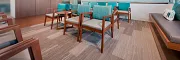 Healthcare Facility Waiting Room with Commercial Carpet Tile Flooring Healthcare facility waiting room with modern seating and commercial carpet tile flooring in neutral tones, 9x36 inch dimensions
