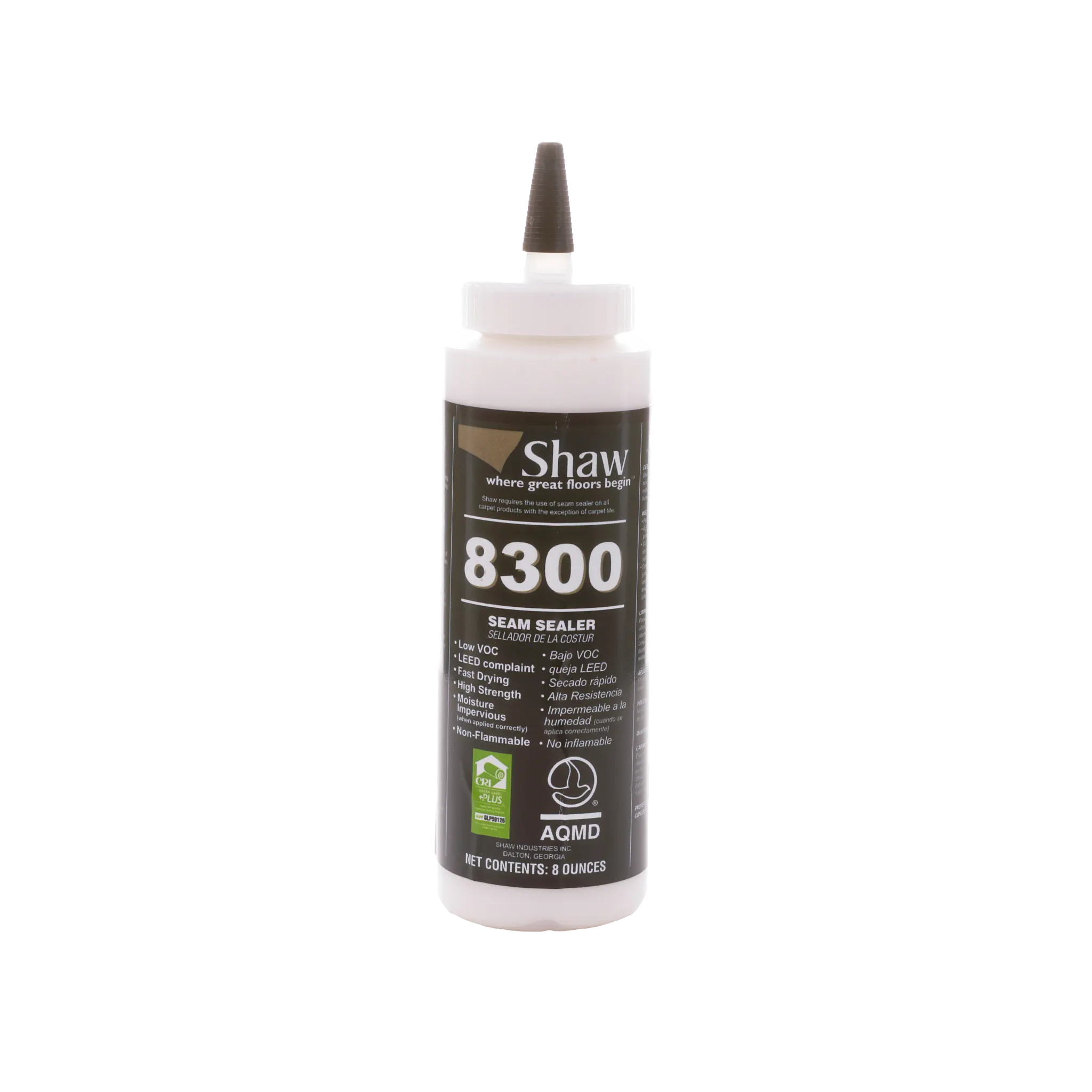 Shaw 8300 Seam Sealer bottle with black and white label